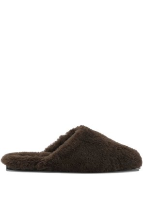 Aeyde Rega shearling flat mules - Brown