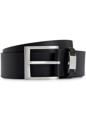 BOSS logo-plaque leather belt - Black