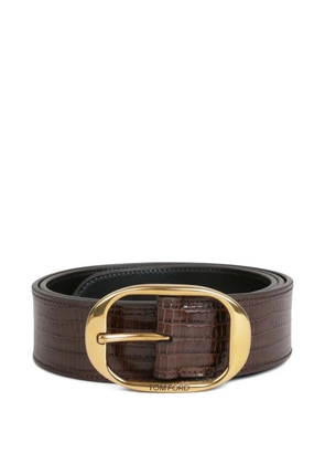 TOM FORD embossed-leather oval-buckle belt - Brown