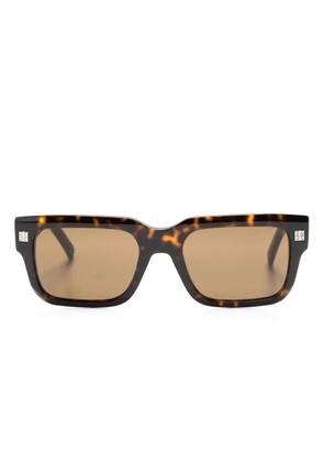 Givenchy Eyewear 4G-motif rectangle-frame sunglasses - Brown