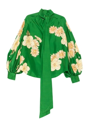 ALEMAIS floral-print balloon-sleeves blouse - Green