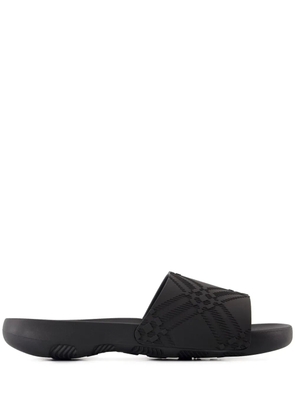 Burberry embossed Check Dive Slides - Black