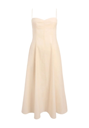 KHAITE Isabella spaghetti-strap A-line midi dress - Neutrals