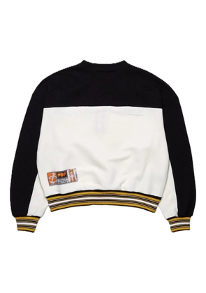 PDF colourblock logo-patch sweatshirt - White