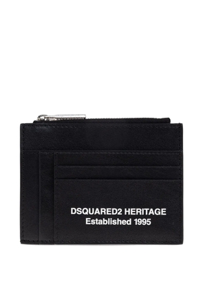 DSQUARED2 zip-top leather cardholder - Black