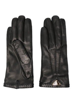 Prada triangle-logo gloves - Black