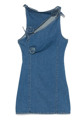 Coperni asymmetric flower-detail mini dress - Blue