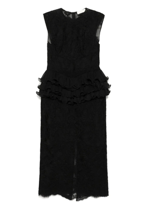 ZIMMERMANN crush lace frill dress - Black