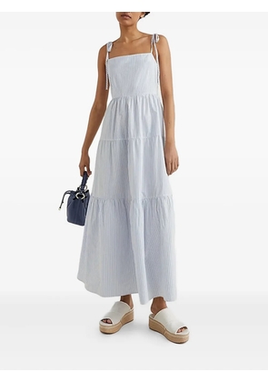 Tommy Hilfiger striped tiered midi dress - White