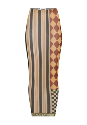 Jean Paul Gaultier patchwork printed maxi skirt - Neutrals