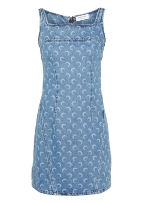 Marine Serre Crescent-Moon-print mini dress - Blue