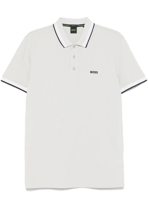 BOSS logo-embroidered polo shirt - Grey