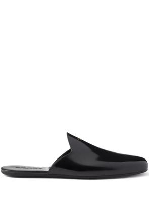 Prada logo-printed leather mules - Black