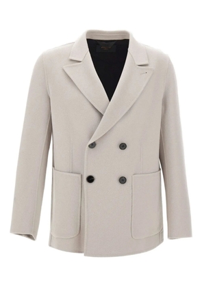 Paltò double-breasted peak-lapels blazer - Neutrals