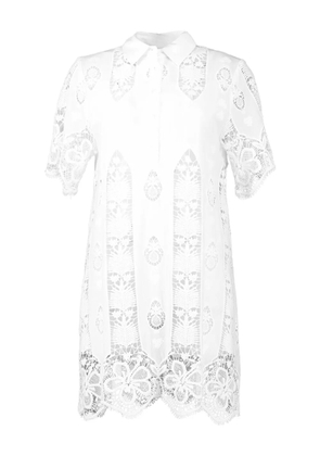 Miguelina Elle lace-panel mini dress - White