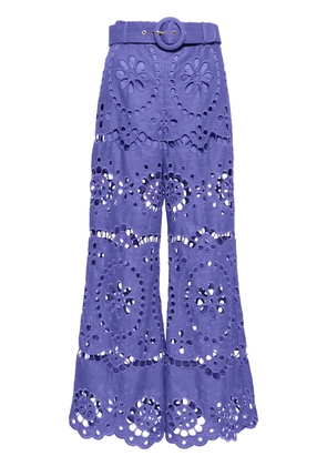 ZIMMERMANN broderie anglaise cropped trousers - Purple
