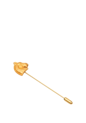 Hermès Pre-Owned 2000-2025 Gold Plated Bijouterie Fantaisie Horse Pin Brooch costume brooch