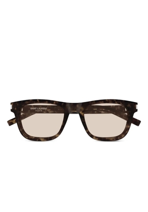 Saint Laurent Eyewear logo-engraved sunglasses - Brown
