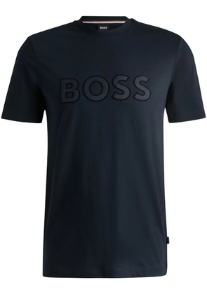 BOSS logo-patch cotton T-shirt - Blue