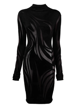 Mugler sheer chenille minidress - Black