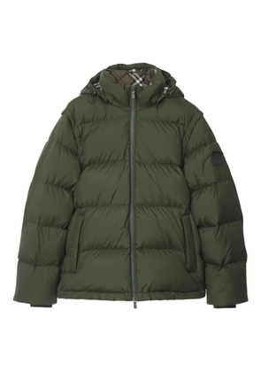Burberry detachable-sleeve puffer jacket - Green