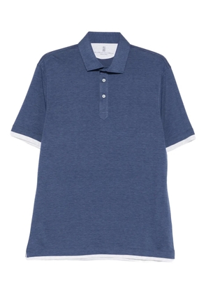 Brunello Cucinelli button trim polo shirt - Blue