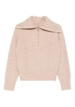 Maje zip-fastening sweatshirt - Brown