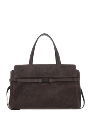 Mandelli Greta suede tote bag - Brown