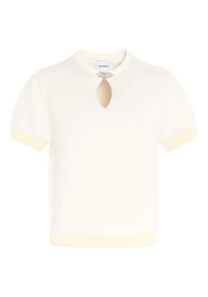 Barrie rhinestone-embellished keyhole top - White