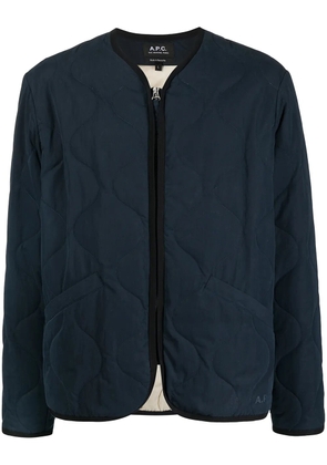 A.P.C. quilted front-zip jacket - Blue