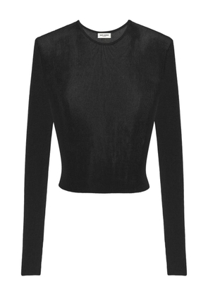 Saint Laurent round-neck fine-knit top - Black