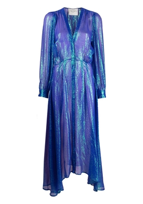 Forte Forte metallic patterned-jacquard midi dress - Blue