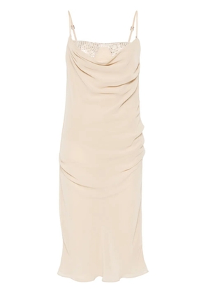 The Attico draped midi dress - Neutrals