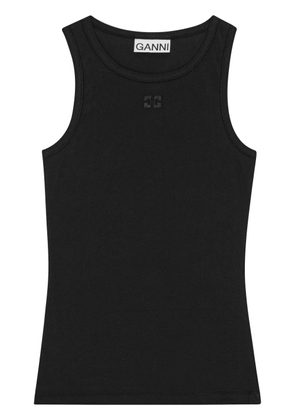 GANNI ribbed tank top - Black