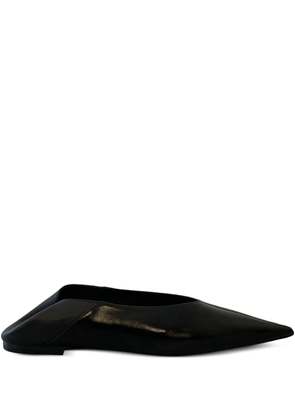 Saint Laurent Nour pointed-toe leather mules - Black