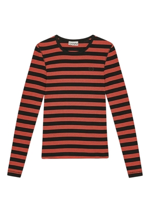 GANNI striped T-shirt - Orange