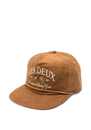 Les Deux corduroy logo-embroidered baseball cap - Brown