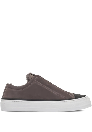 Brunello Cucinelli shearling-trim sneakers - Brown