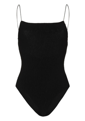 TOTEME smocked-details swimsuit - Black