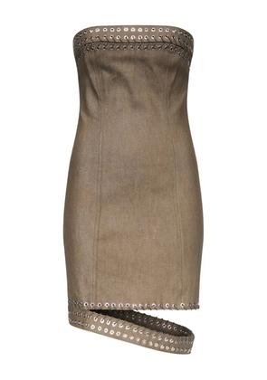 Ludovic de Saint Sernin eyelet-detailing mini dress - Brown