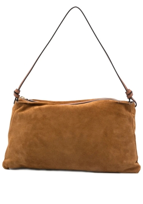 STAUD Harlow knotted-strap suede shoulder bag - Brown