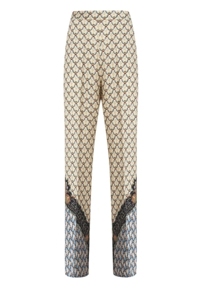 ETRO graphic-print straight-leg trousers - Neutrals