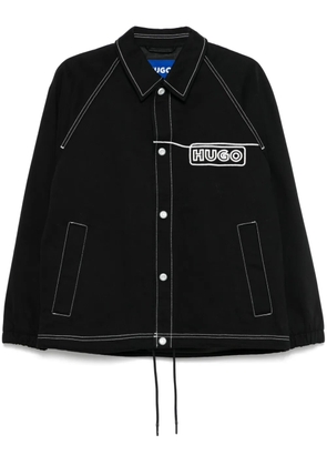 BOSS chain-stitch logo cotton jacket - Black