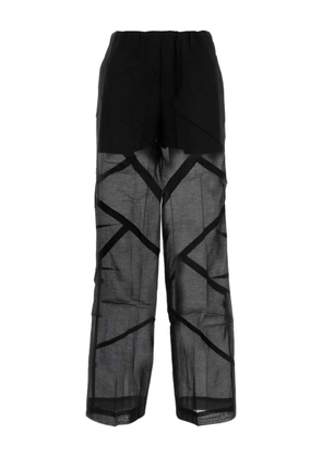 Co sheer-panelled wide-leg trousers - Black