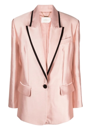 ZIMMERMANN contrasting-trim single-breasted blazer - Pink