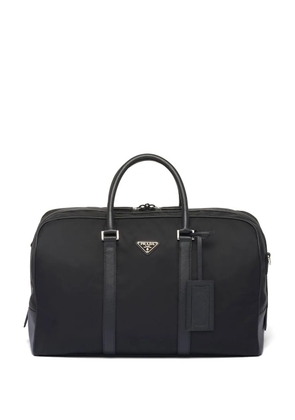 Prada triangle logo-patch duffel bag - Black