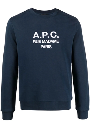 A.P.C. logo-embroidered sweatshirt - Blue