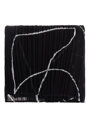 Pleats Please Issey Miyake pleated printed scarf - Black