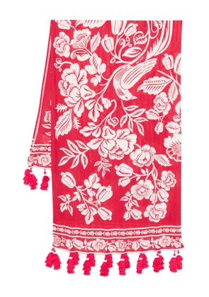 FARM Rio bird floral-print beach cover-up - Red