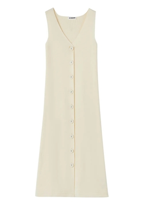Jil Sander V-neck ribbed midi dress - White